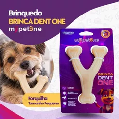 Osso Bamboo Forquilha Brinca Dent One Sabor Bacon - Tam. P