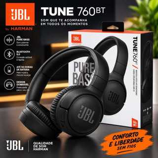 Fone de ouvido Wireless sem fio Bluetooth 760BT Microfone Pure Bass Cancelamento Ativo de…