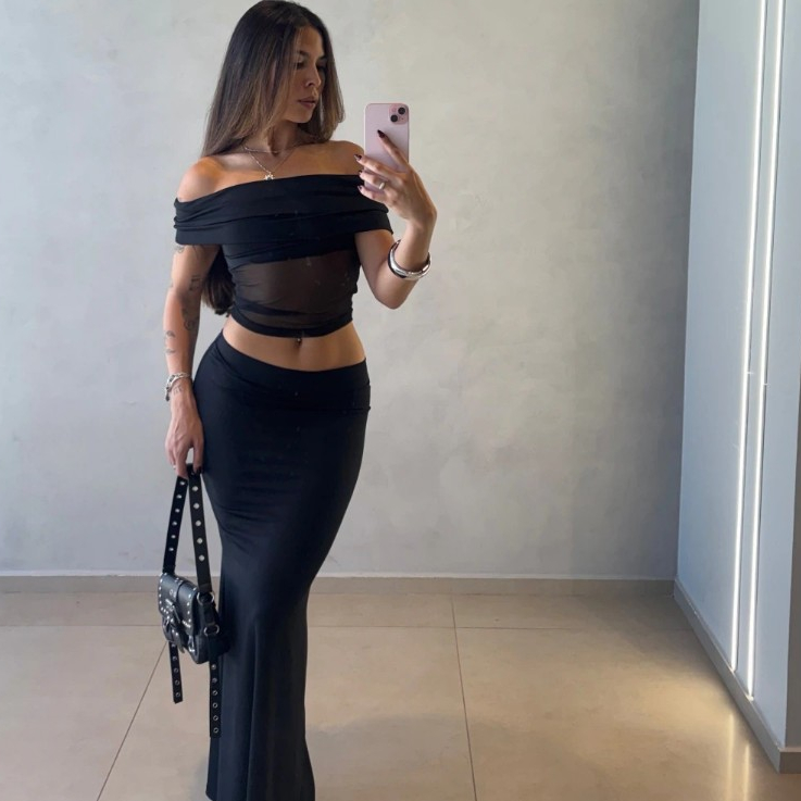 Conjunto Vestido Longo Justo Colado Tomara que Caia- Ana