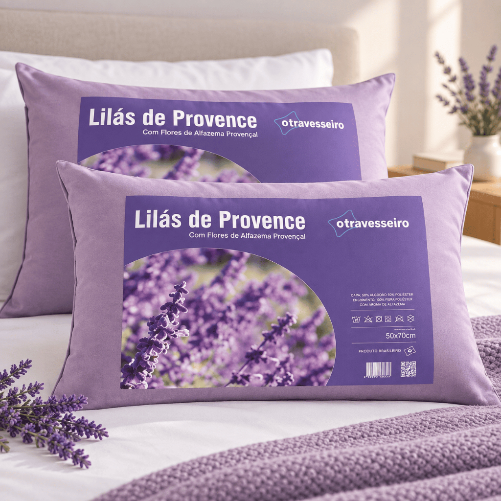 Kit 2 Travesseiro com Aromaterapia Lavanda 50x70 Toque Aveludado Ajuda na Insônia e Ansiedade