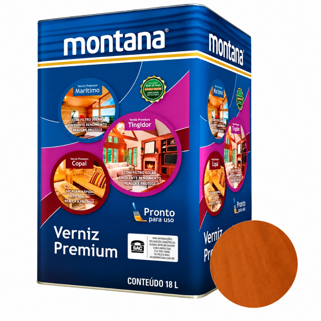 Verniz Tingidor Mogno Brilho 18L Montana