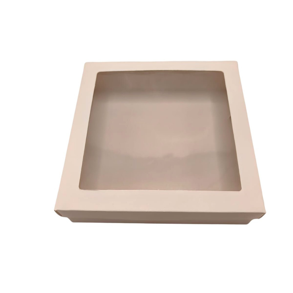 Caixa para Presente e Doces 21x21x4 Visor PET Embalagem Confeitaria