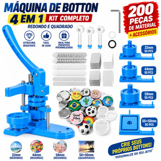 Máquina de Bottons Profissional Kit Completo Prensa Manual Fazedor de Botton 32 44 58mm 50x50mm