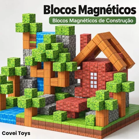 Blocos Magnéticos Construção De Montar Até 384 Peças Cubo Brinquedo Infantil Educativo Menino