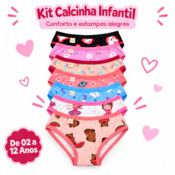 Kit Calcinha Infantil Juvenil de 02 a 14 Anos Forro 100% Algodão De Menina Criança