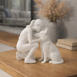 Escultura em 3D Pastor alemão material atóxico