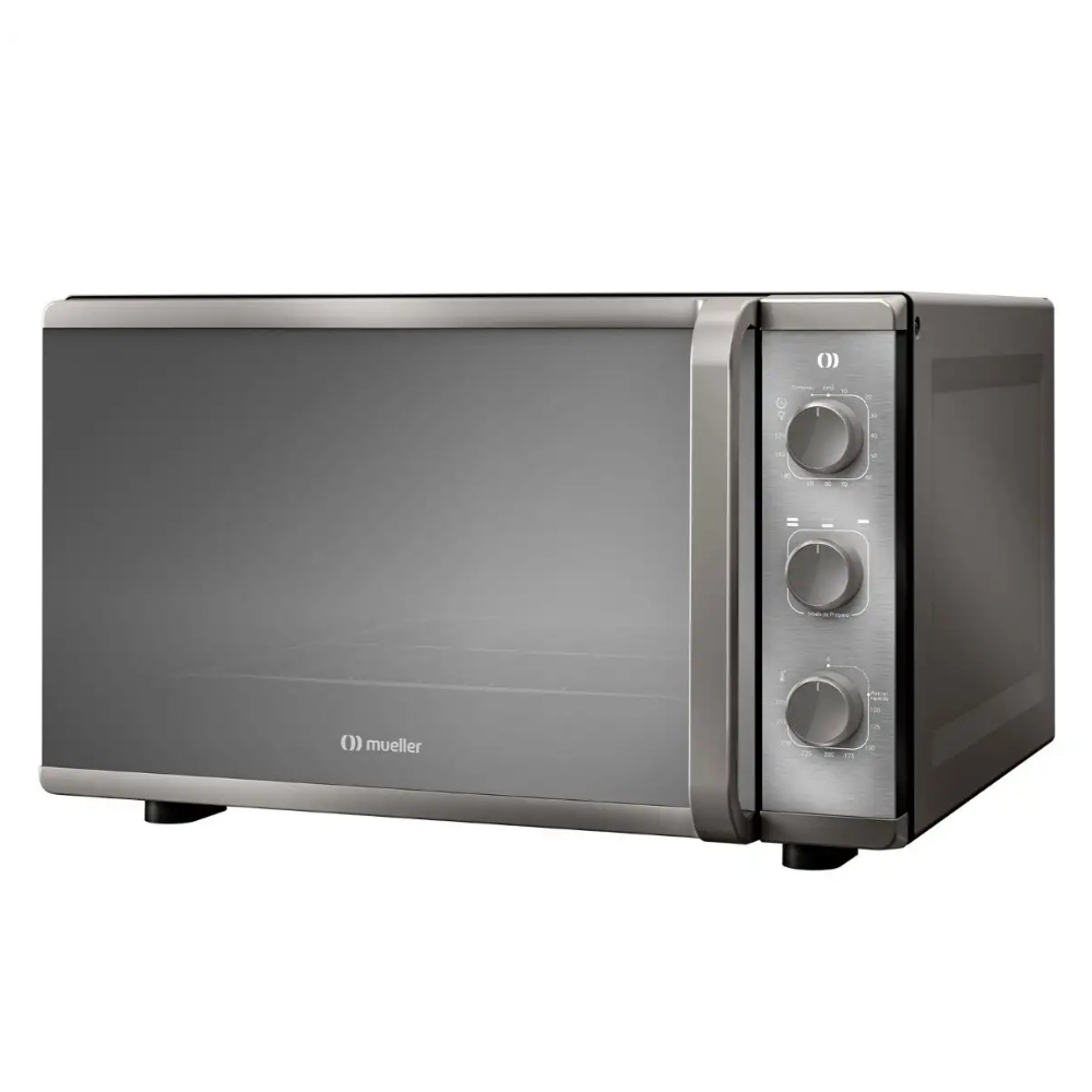 Forno Elétrico de Bancada Mueller 50L Espelhado 1800W Com Grill, Timer 120min e 3 Modos Assar MFB50K