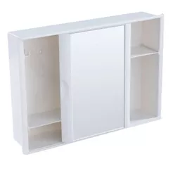 Armário de banheiro versátil em plástico com porta de correr, branco, Astra A21 | ENTREGA RÁPIDA