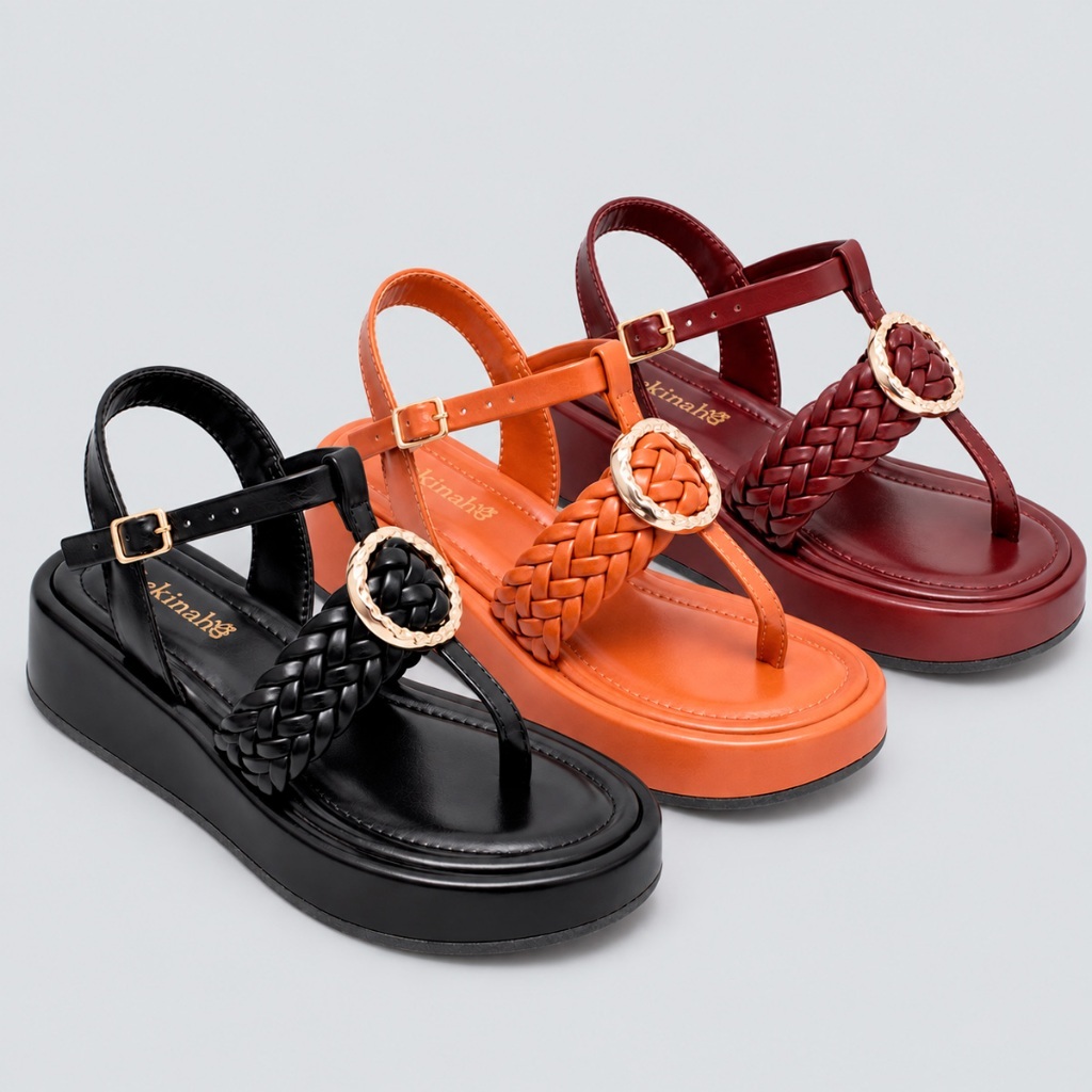 Sandália Papete Shekinah Flatform Feminina Flat Plana Slide Tranças Macia Lançamento