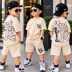 Conjunto Infantil Masculino De Verão - Camisa + Bermuda - Tamanho 2 Ao 12 Anos