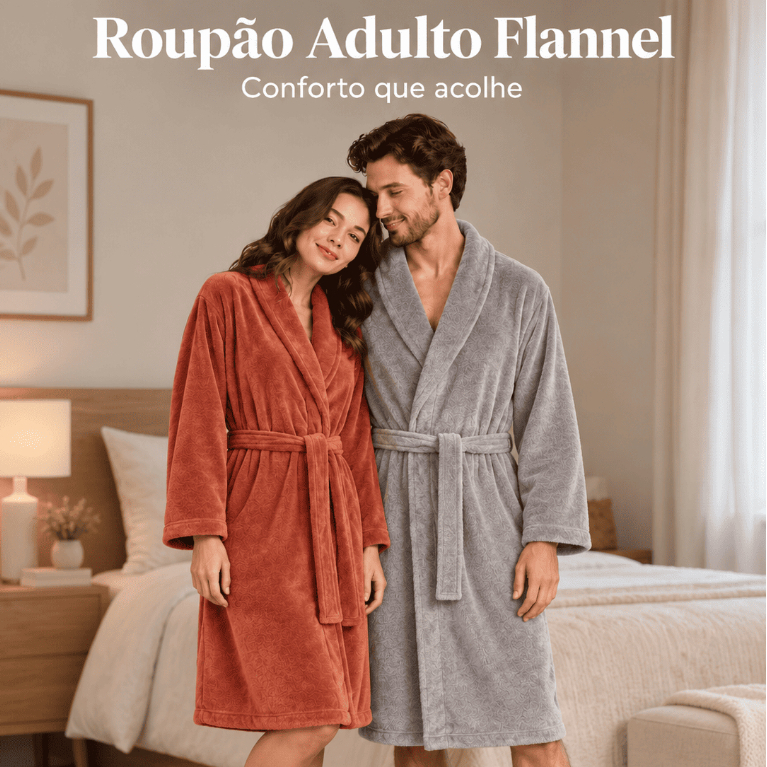 Roupão de Banho Adulto Microfibra Inverno Super Macio Quentinho Feminino Masculino Unissex