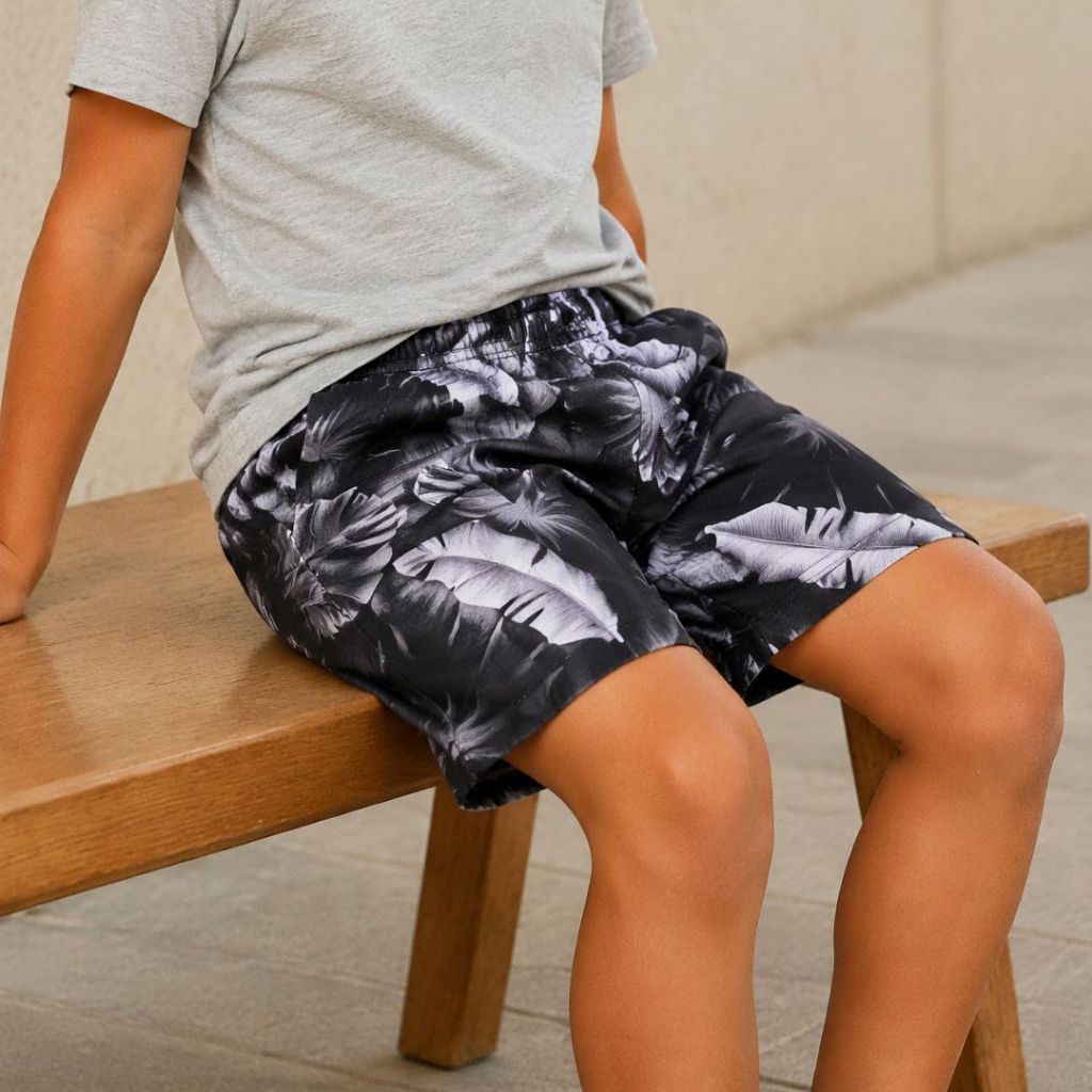 Kit 04 Bermuda Masculina de Elástico Estampado Menino Infantil e Juvenil Praia