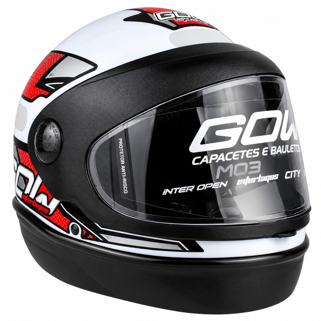 Capacete GOW Interlagos Viseira Automática Fechada com Engate Rápido — imagem 2 de 2