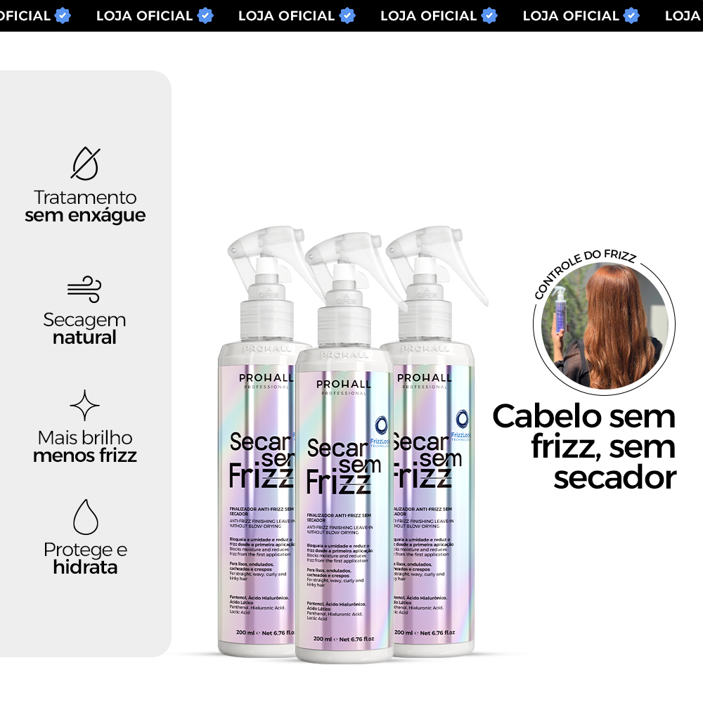 Kit 3 Secar sem Frizz