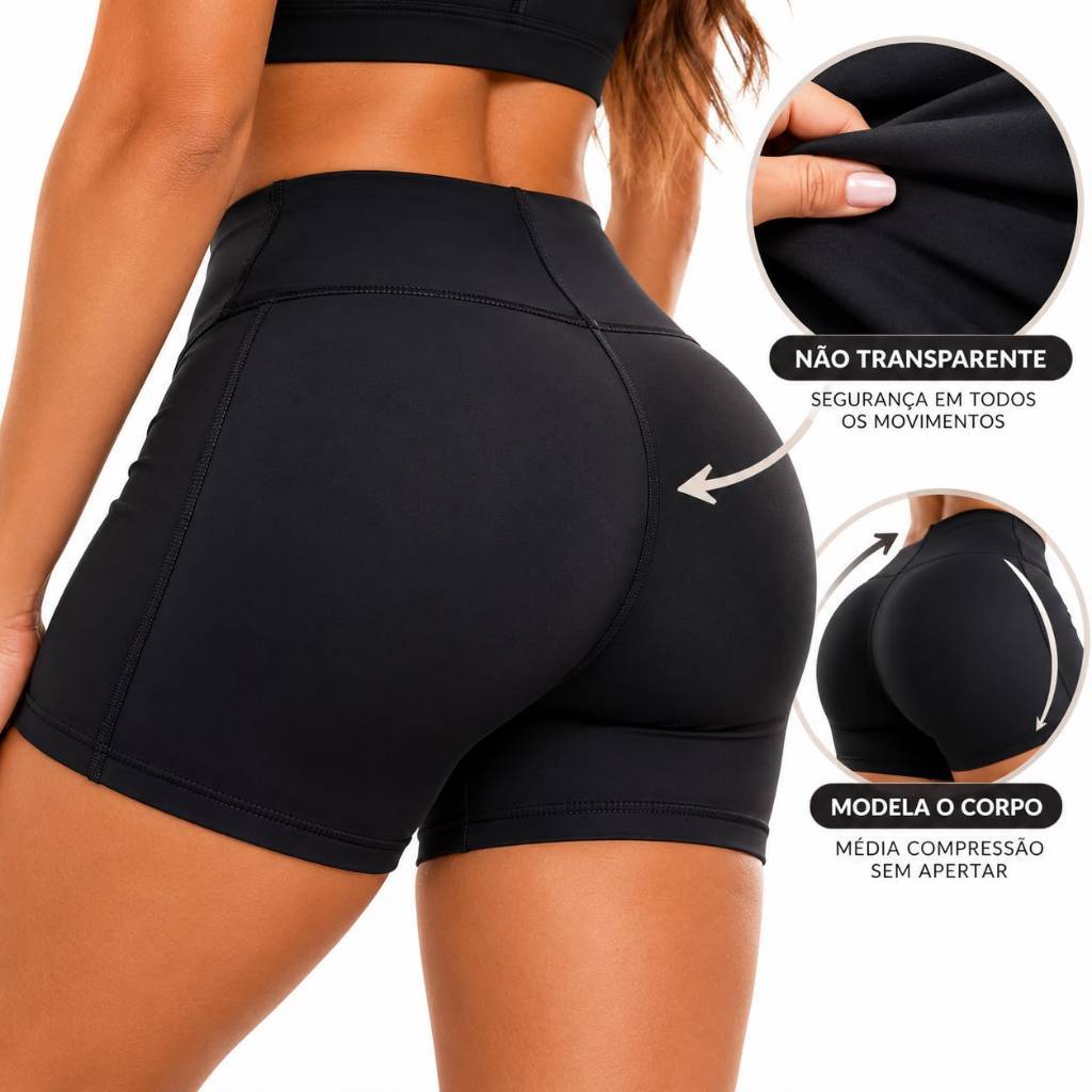 Short Academia Corrida Malhação Caminhada Bermuda Feminina Legging Tecido Suplex