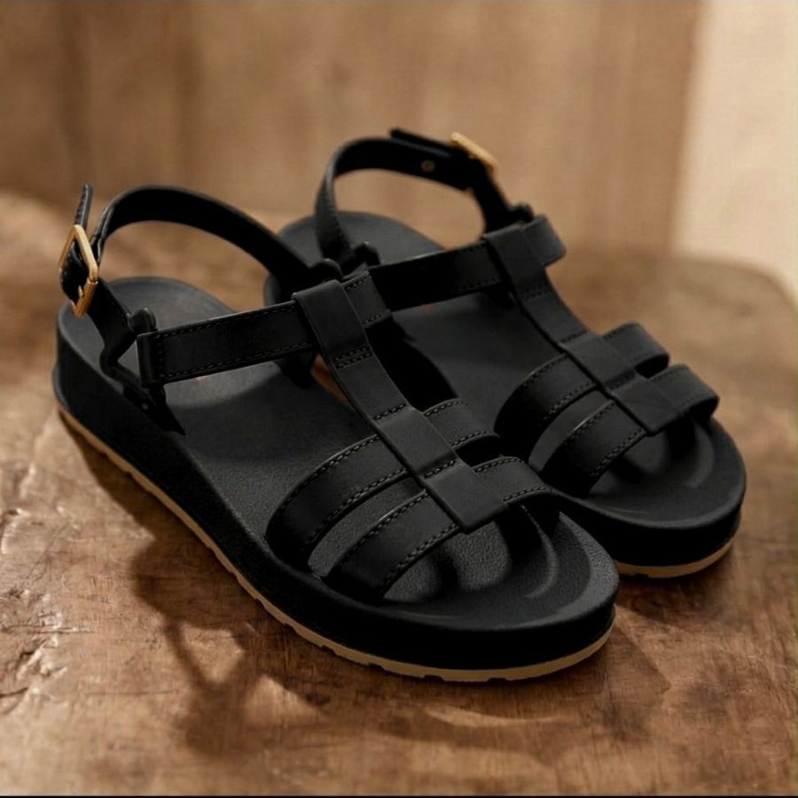 Sandália Feminina Leve Plataforma Papete Tiras Cruzadas Confortavel Estilosa Casual Ortopedica Rasteirinha Moda Verão