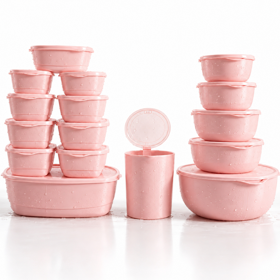Kit Cozinha 15 Potes Herméticos + Jarra | Organizadores Plásticos BPA Free Resistente