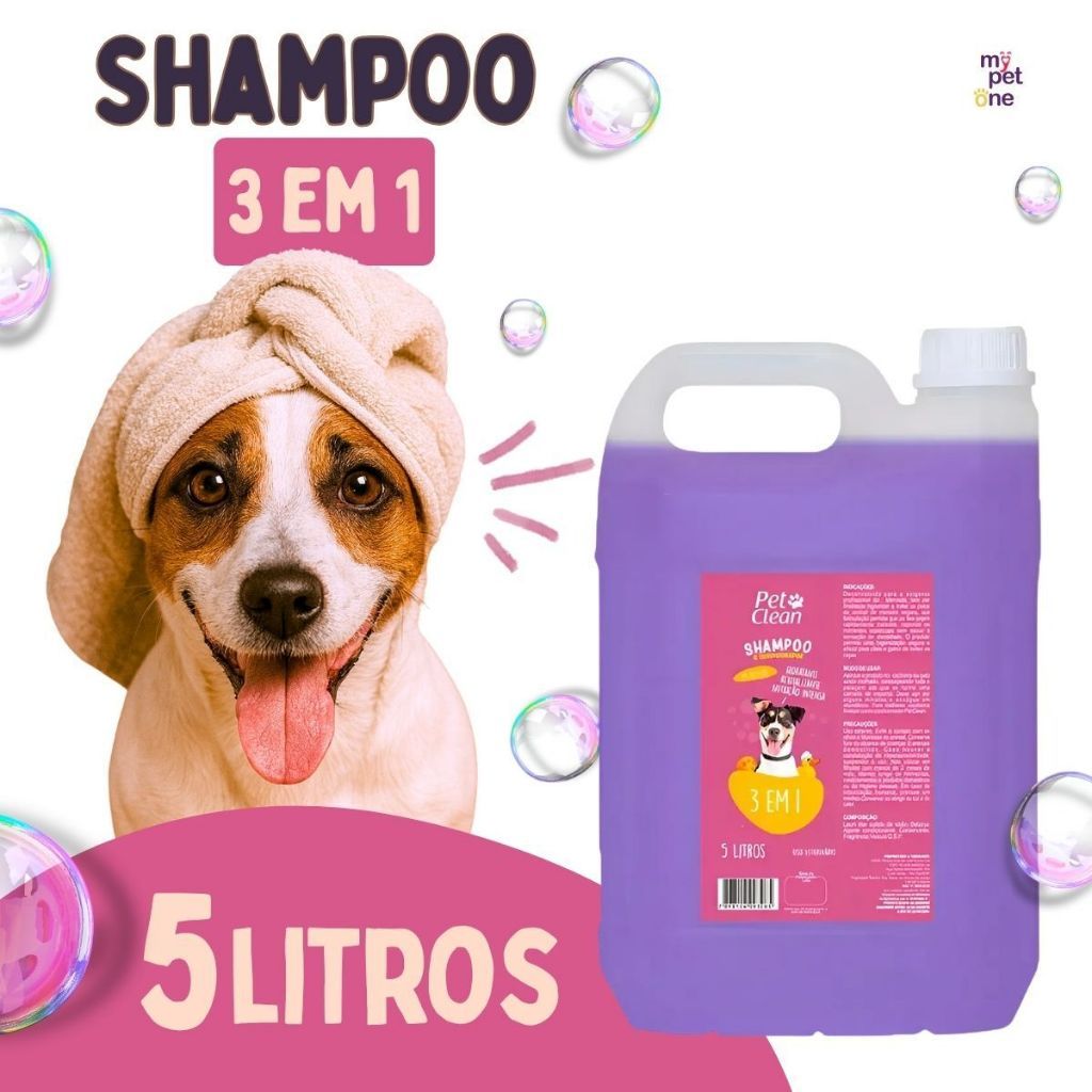 Shampoo 3 Em 1 Pet Clean Para Cães E Gatos Banho Tosa - 5