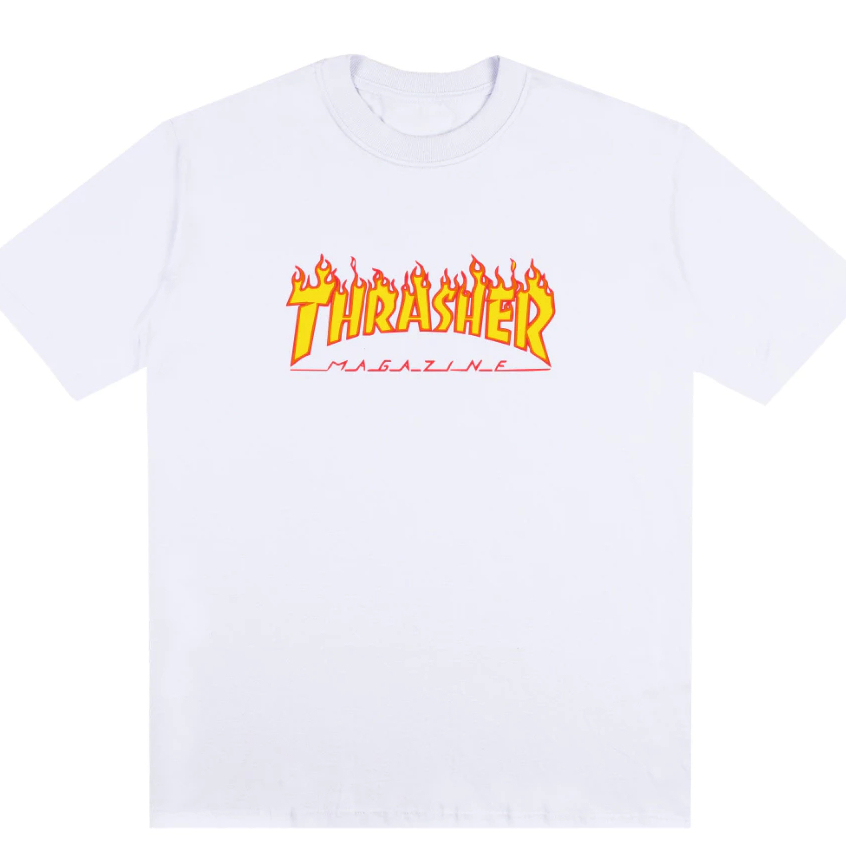 Camisa Básica Branca Algodão Estampa Trasher Estilosa Unissex Camiseta Masculina Conforto
