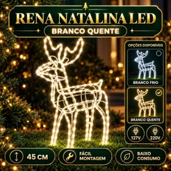 Rena de Natal Papai Noel Pisca Enfeite Decoração Natalina Luxo Luzes Para Jardim Quintal Telhado Luvi