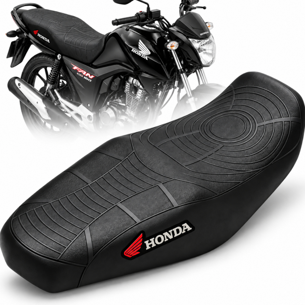 Capa Banco Moto CG 125 150 160 Titan Fan Bros Antiderrapante Emborrachada Espotiva Universal