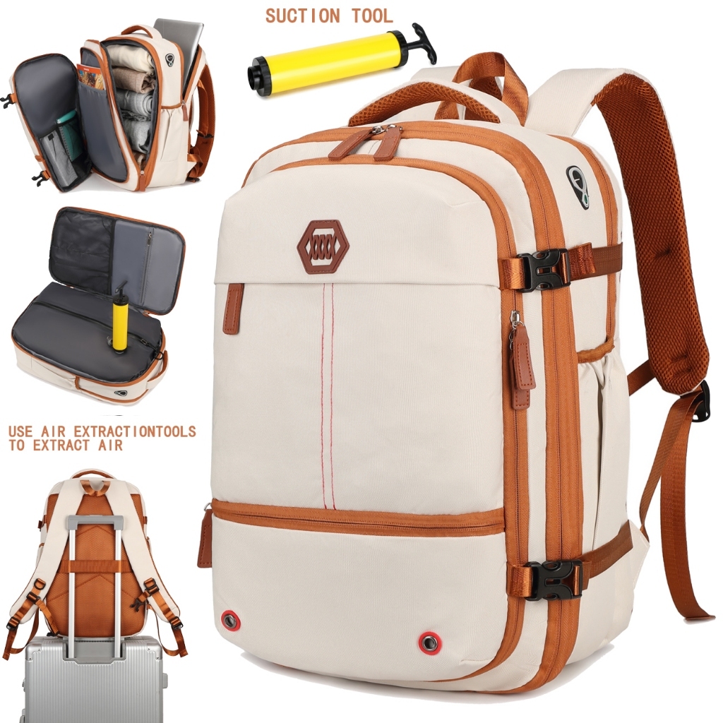 Mochila Viagem Expansível Compressão a Vácuo Grande Capacidade Impermeável Resistente para Notebook
