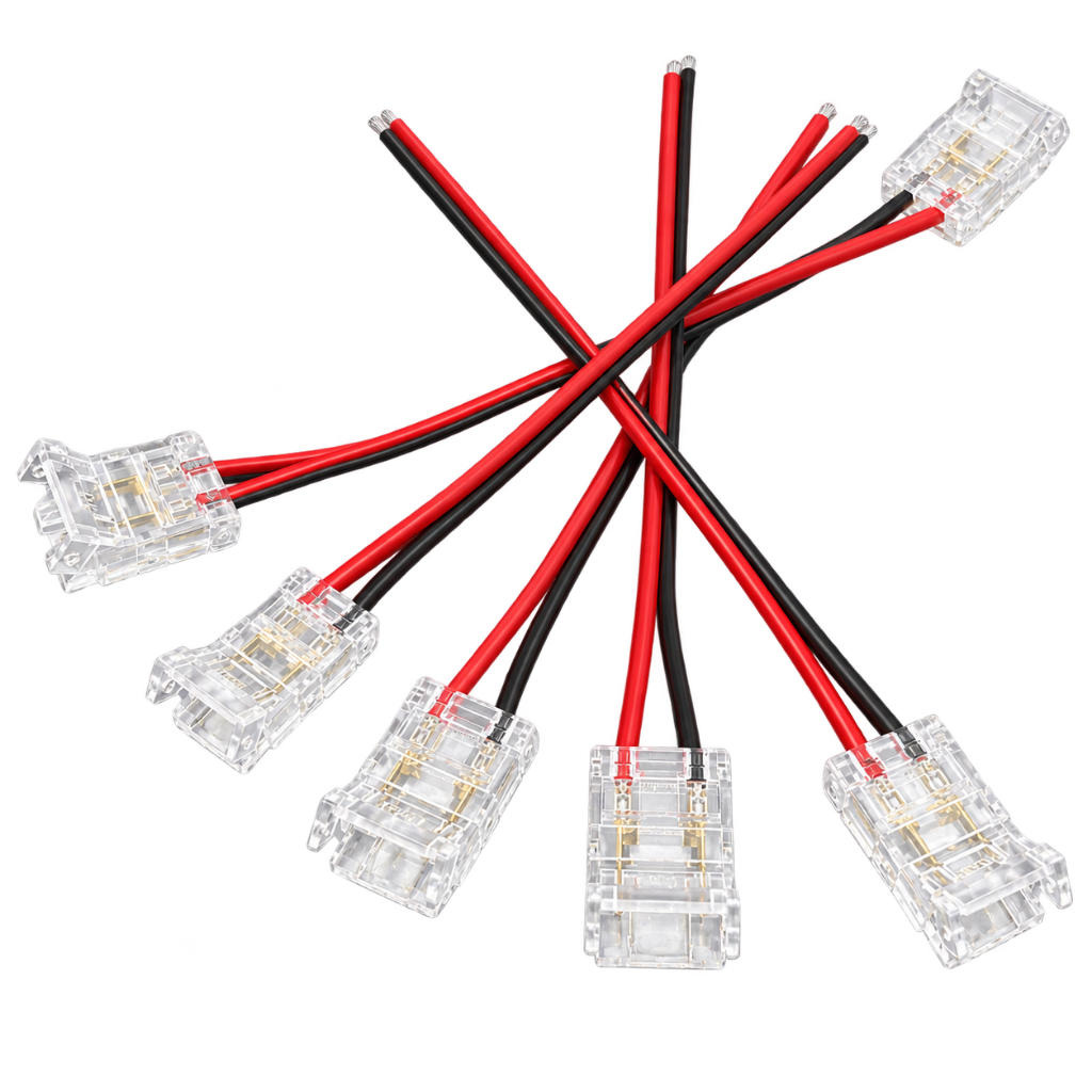 Emenda para Fita Led Conector COB SMD 8mm Rabicho Emenda Terminal Encaixe sem Solda