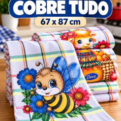 Pano gigante cobre tudo para cozinha 100% algodão estampas variadas