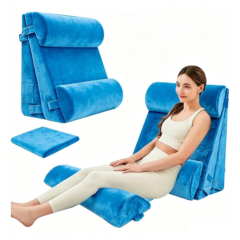 Conjunto de 4 travesseiros cônicos ortopédicos, com espuma viscoelástica ergonômica anti-refluxo e apoio para as pernas