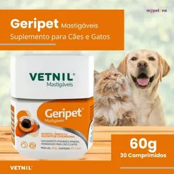 Geripet Mastigável Vetnil Suplemento para Cães e Gatos - 60g