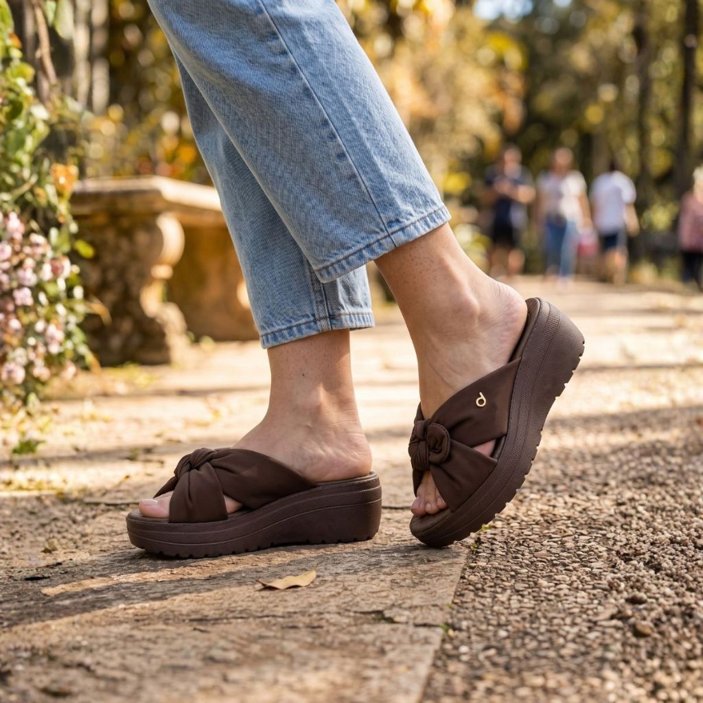 Chinelo Dijean Feminino Tamanco Plataforma Casual Sandália Laço Feminina Eva Conforto — imagem 2 de 2