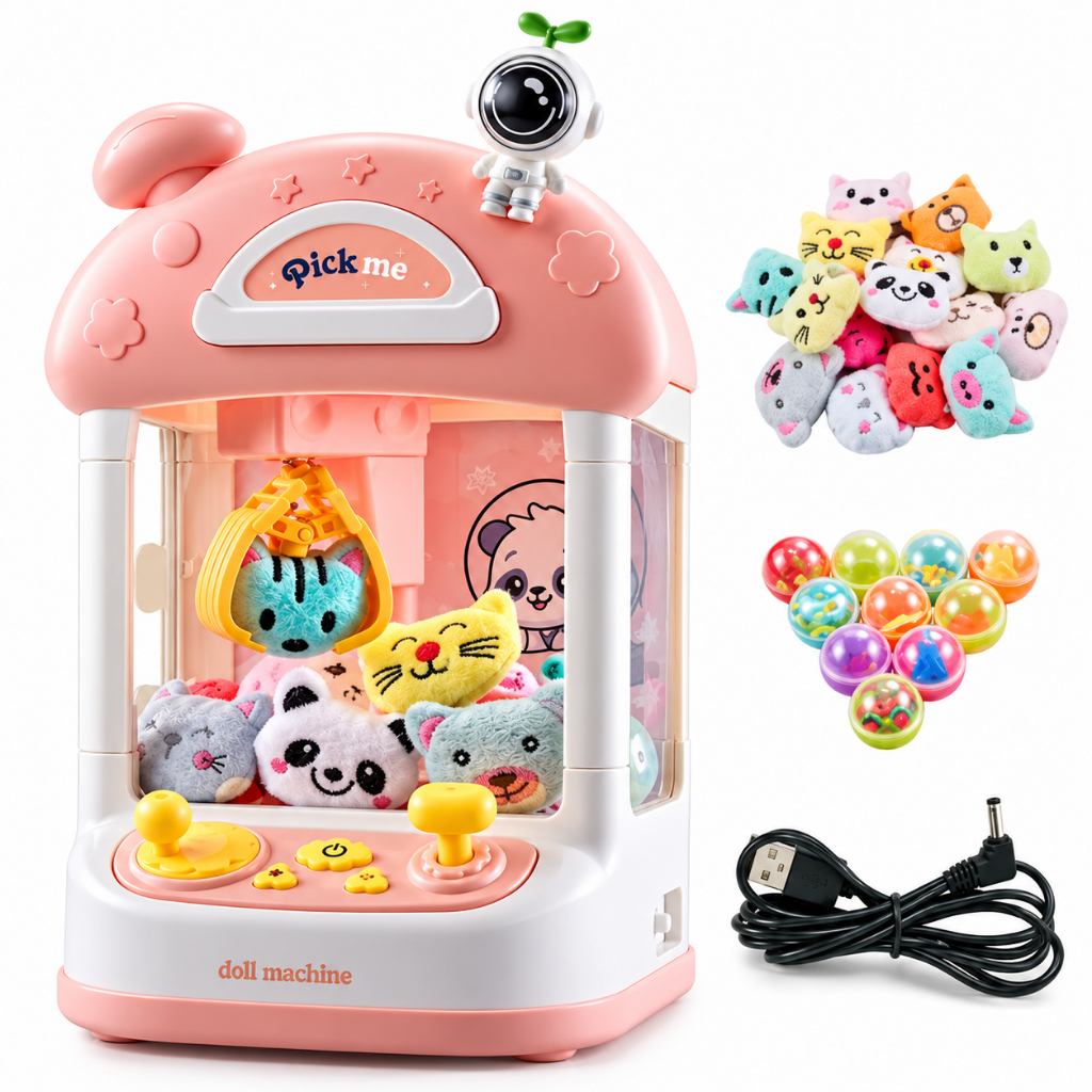 Mini Maquina De Garra Pega Bichinho Pelúcia Infantil Com Luz Som