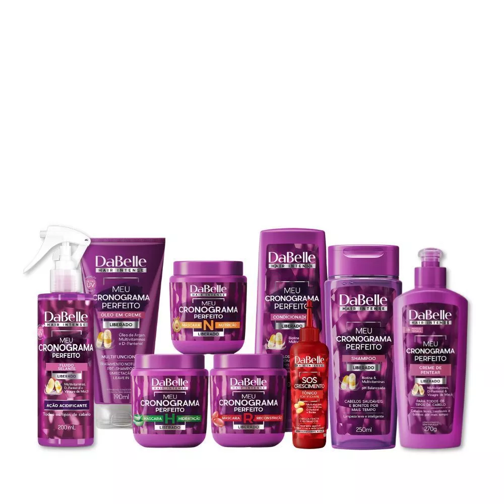 Kit Completo Meu Cronograma Perfeito Dabelle Hair - 9 Produtos