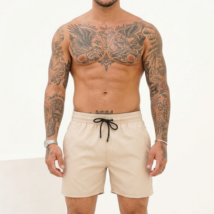 Short Masculino Mauricinho Tactel Dry Fit com Elastano – Moda Praia e Treino Academia