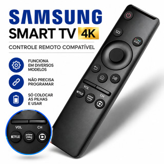 Controle Remoto Samsung Smart TV 4K Universal Botão Netflix Prime Video GloboPlay