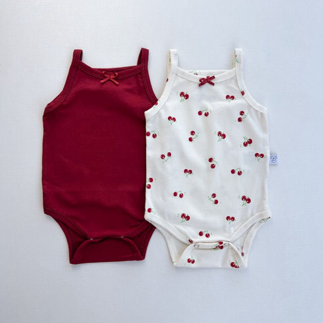 Kit com 2 Body alcinha em cotton menina verão
