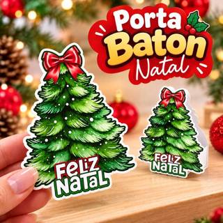 Mimo árvore porta baton natal - feliz natal  /árvore de natal baton - Feliz Natal - Mimo de natal