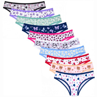 Kit 10 Calcinhas de Algodão Roupas Femininas Tanga Forradas Conforto