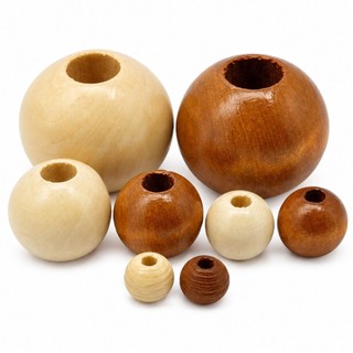 Miçanga Bolinhas De Madeira Artesanato  Passante Para Macramê e Artesanato Em Geral.