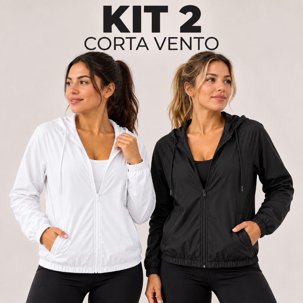 Jaquetas Feminina Corta Vento Com Capuz Forrado Impermeável Ultra Leve