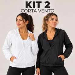 Jaquetas Feminina Corta Vento Com Capuz Forrado Impermeável Ultra Leve