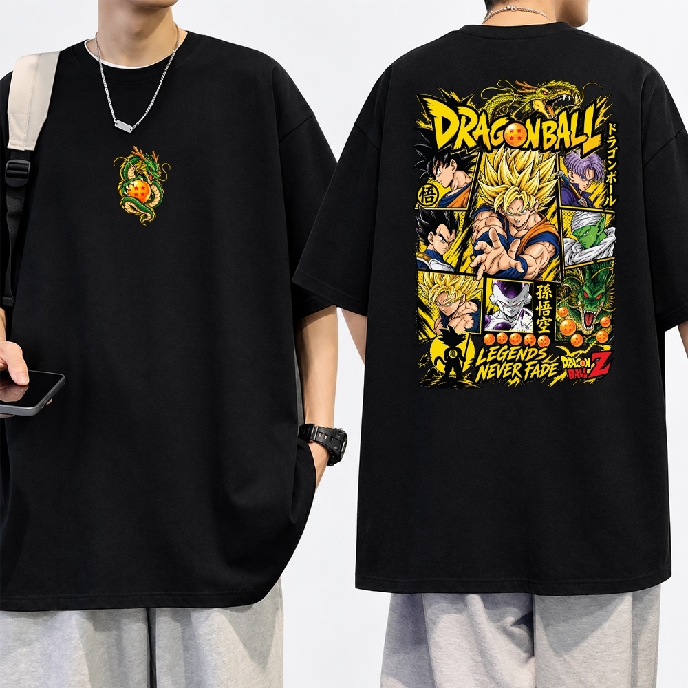 Camiseta Anime Dragon Ball Personagens Estampada Geek Nerd Otaku 100% Algodão Várias Cores Plus Size Unissex Infantil