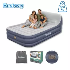 Colchão Inflável Casal Queen Tritech Com Bomba Elétrica e Encosto Cabeceira Bestway