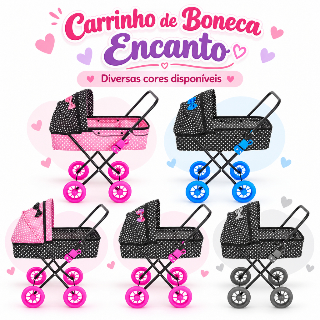 Carrinho de Boneca Encanto Sag Toys Novidade Compacto Estiloso Neutro Chique Luxo Reborn Baby