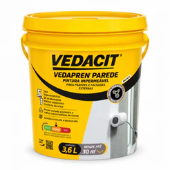 Vedapren Pintura Emborrachada 3,6Kg Vedacit Hidrorrepelente Alto Desempenho Reforma Construção