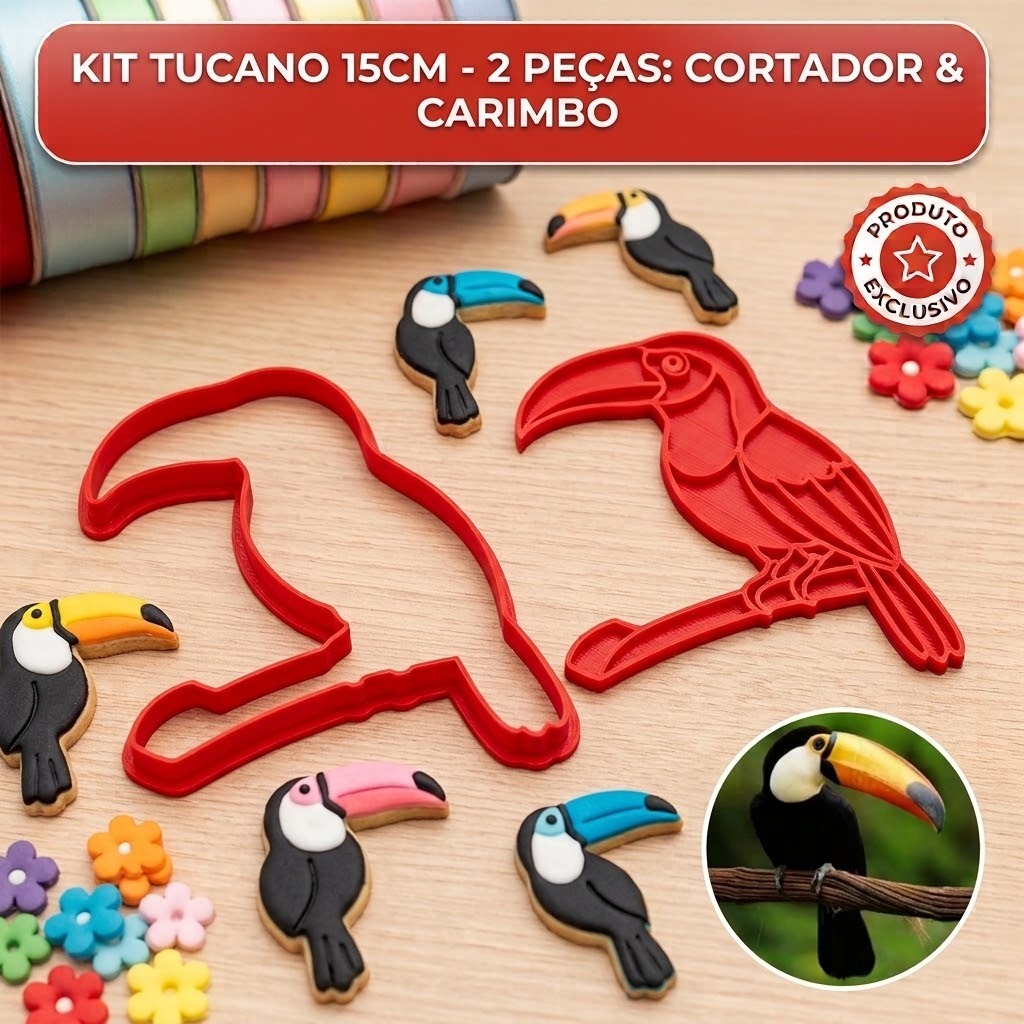 Cortador e Marcador Tucano 15CM Para Cerâmica Argila Biscuit Modelar Massas Confeitaria Decorativa Premium Monand