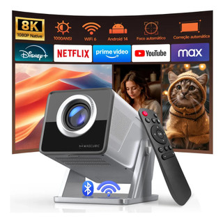 MAGCUBIC X7 Smart Projetor 4K 1000 ANSI Nativo1080P Android 14 Foco Automático WiFi6 Bluetooth 5.4 Home Cinema