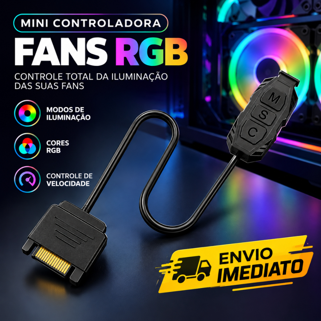 Mini Controladora Luz Led Argb Cooler Fan Aura 5v 3 Pin Sata