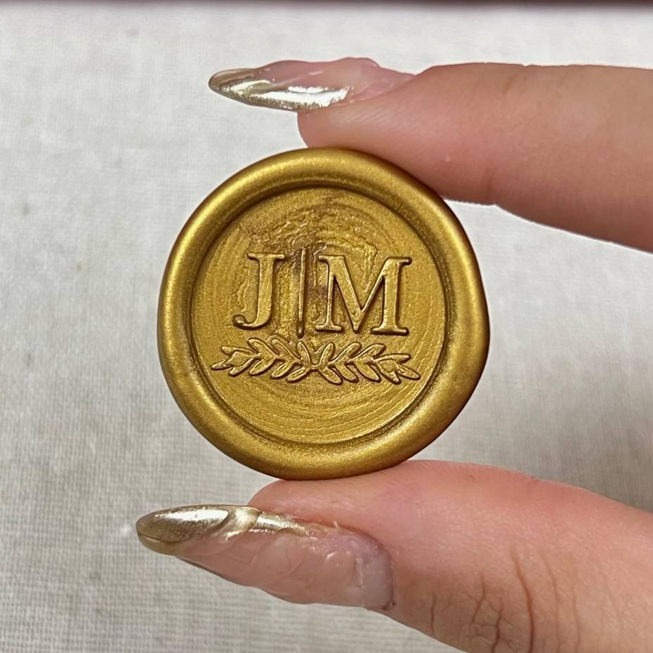 10 Lacre de Cera com Iniciais J | M para Convite de Casamento - Não trocamos as iniciais