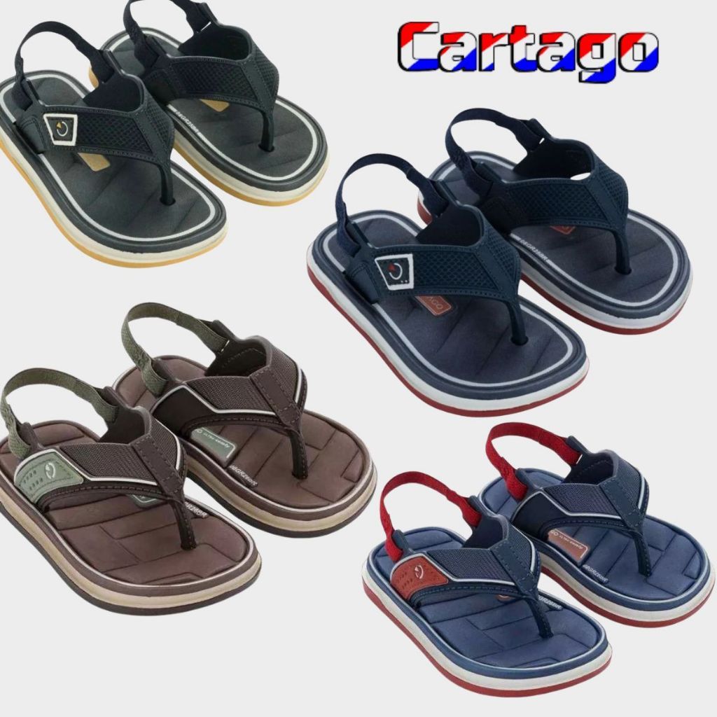 Cartago Chinelo Infantil Magala Leve Original Calce Fácil Ajuste Em Elástico Tiras Dedo Original